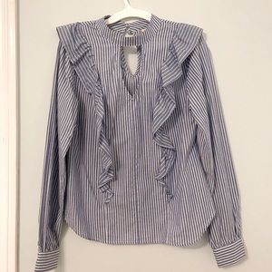Blue and white stripes blouse